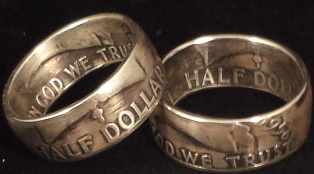 Franklin Silver Half Dollar Coin Rings