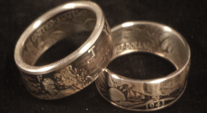 Walking Liberty Silver Half Dollar Coin Rings